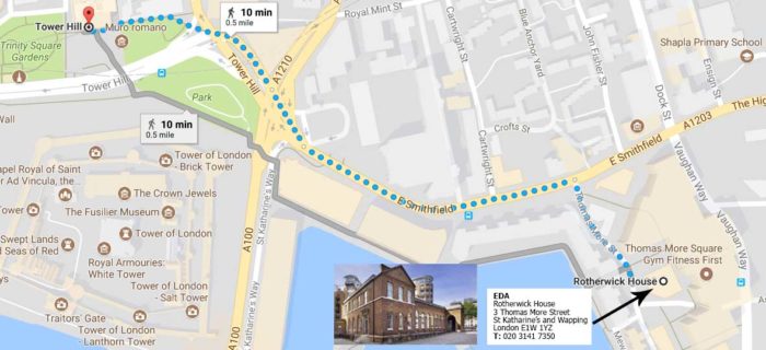 Map to EDA's new office at Rotherwick House