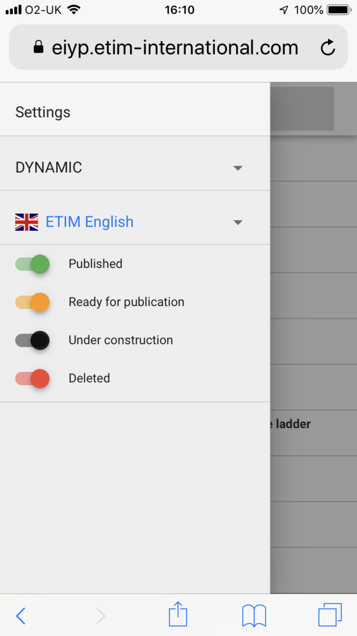 Screen shot of ETIM In Your Pocket EIYP