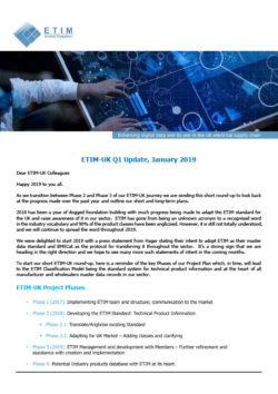 Front cover of the Q1 ETIM-UK Newsletter