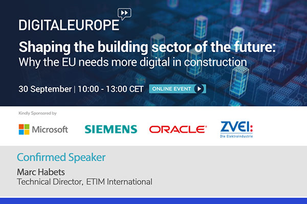 Marc Habets, Technical Director at ETIM International spoke at the Digital Europe conference recently